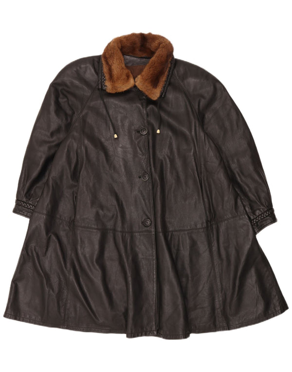 Cappotto in Pelle Donna Vincent IT 40 Small Nero
