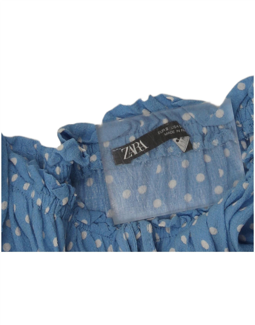 Vestito estivo da donna Zara con spalle scoperte UK 8 piccolo a pois blu