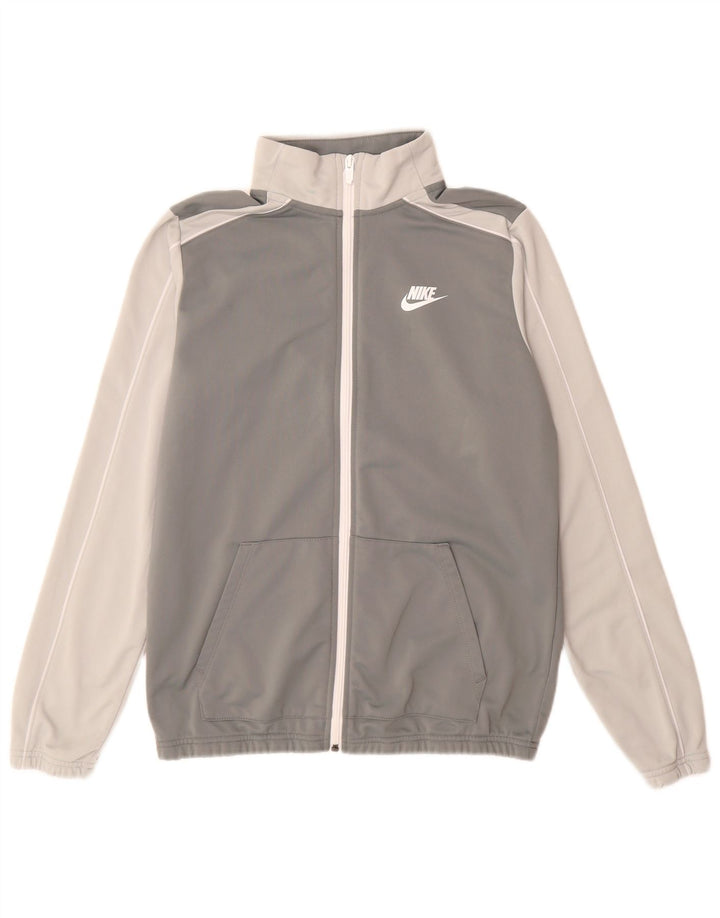Giacca superiore della tuta da ragazzo Nike 13-14 anni XL Poliestere grigio