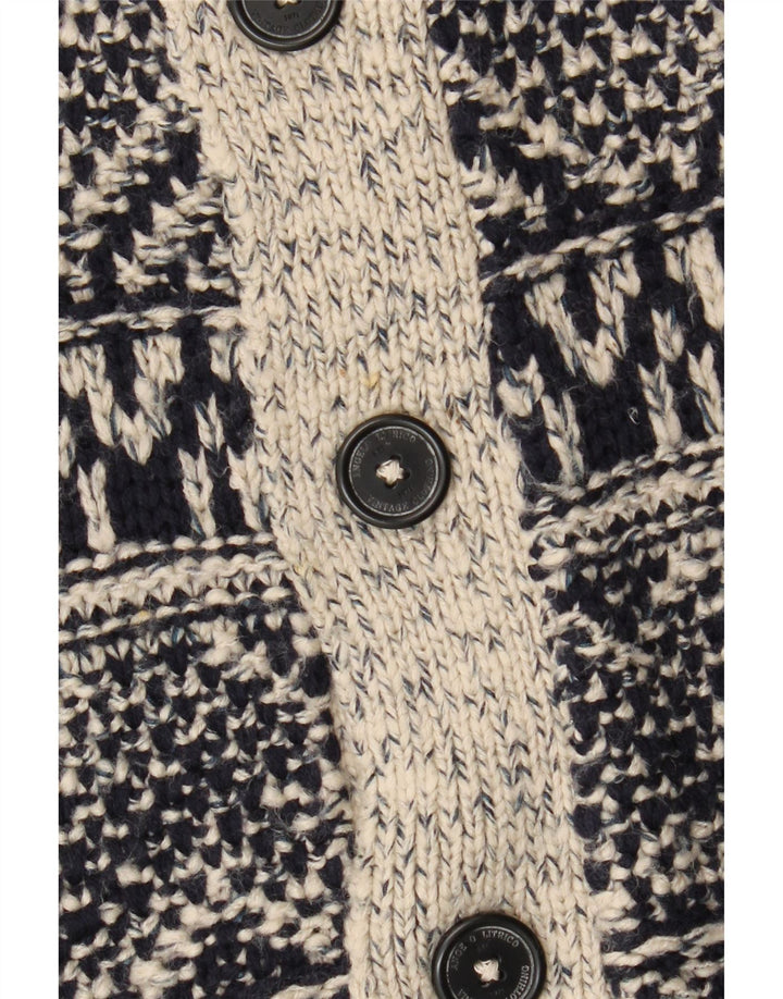 Angelo Litrico Maglione cardigan da uomo medio blu navy acrilico Fair Isle