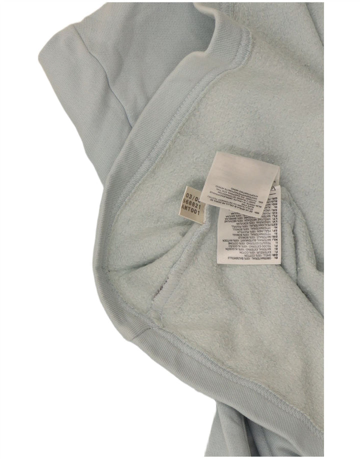 Top Adidas da uomo con zip e collo a maniche lunghe in cotone blu medio