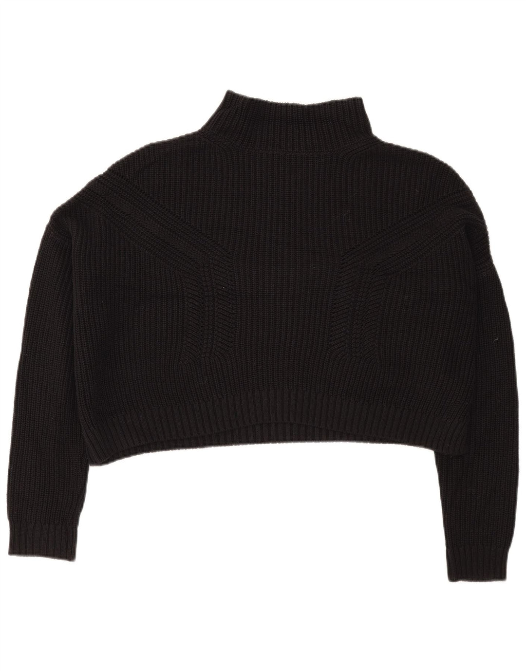 Topshop Maglione da donna corto oversize con collo a tartaruga UK 10 piccolo nero