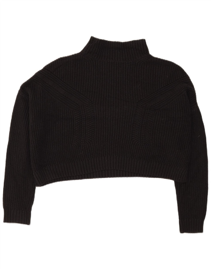 Topshop Maglione da donna corto oversize con collo a tartaruga UK 10 piccolo nero