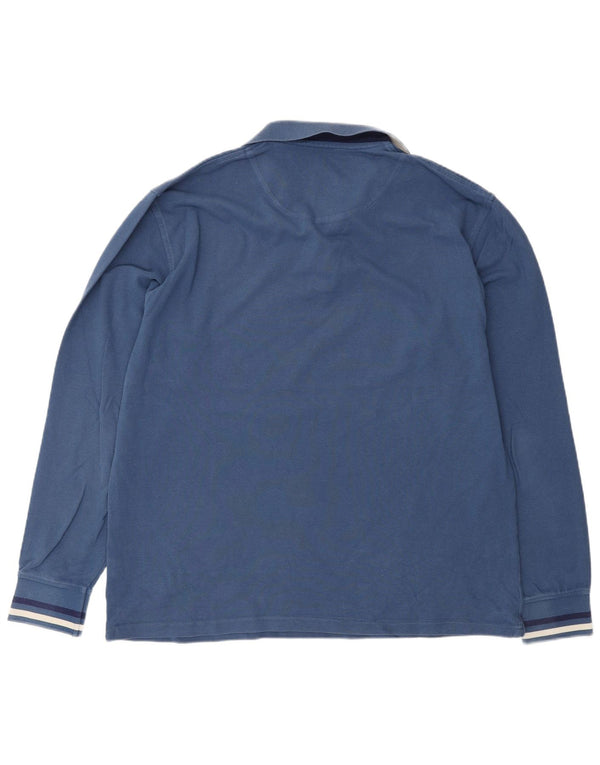 Polo da uomo vestibilità regolare a maniche lunghe Harmont & Blaine 3XL a righe blu