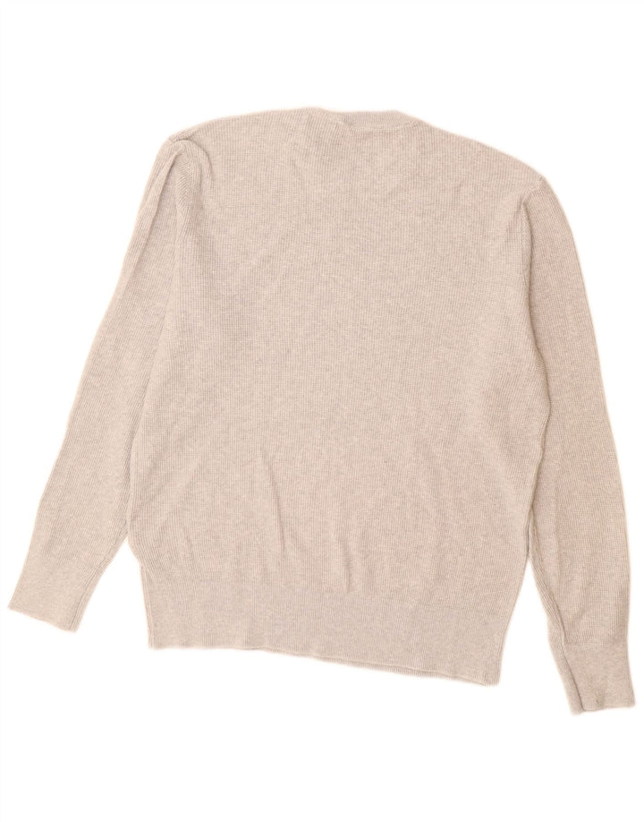 Maglione maglione girocollo da uomo Zara grande in cotone grigio
