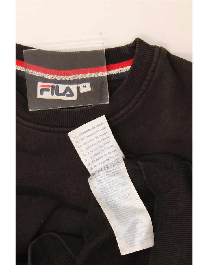 Felpa grafica da uomo Fila Maglione cotone nero medio