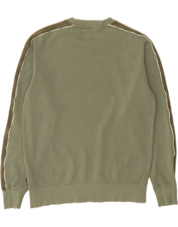 CONVERSE Mens Graphic Sweatshirt Jumper Small Khaki Colourblock Cotton Vintage Converse and Second-Hand Converse from Messina Hembry 