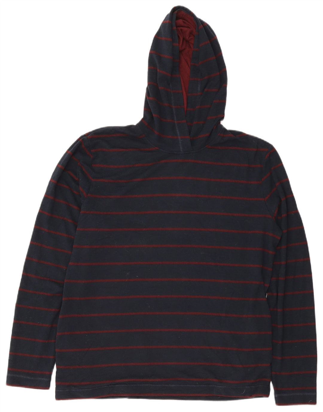 Marks & Spencer Top da uomo con cappuccio a maniche lunghe a righe grandi blu navy
