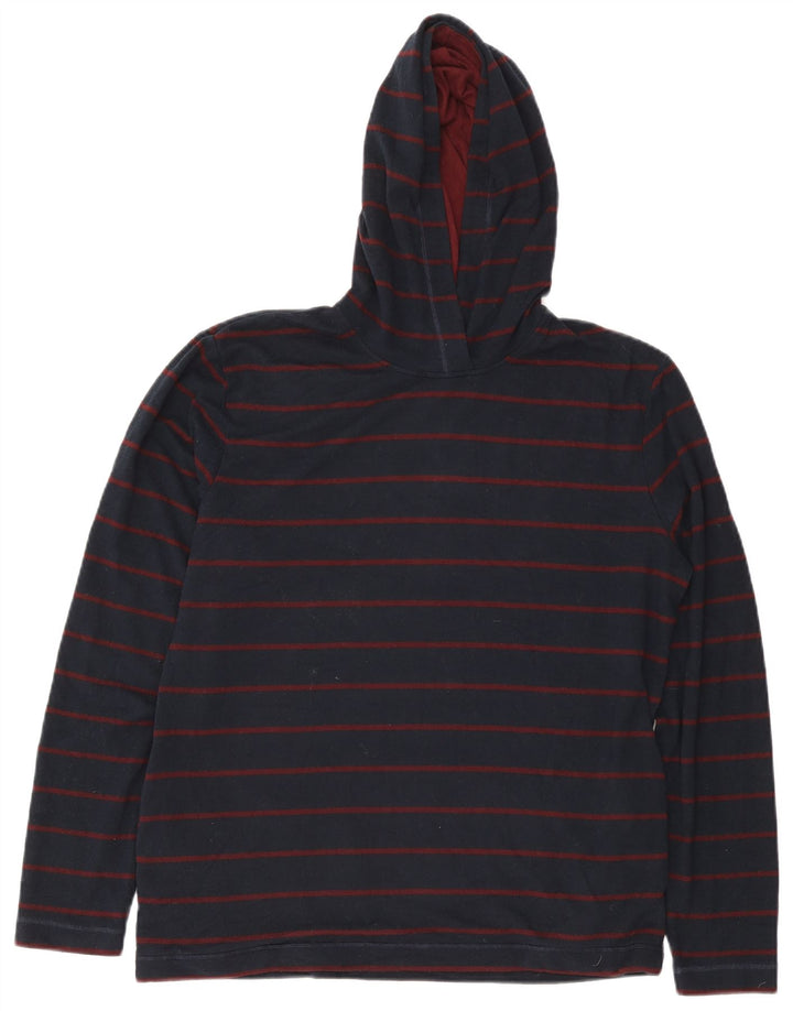 Marks & Spencer Top da uomo con cappuccio a maniche lunghe a righe grandi blu navy