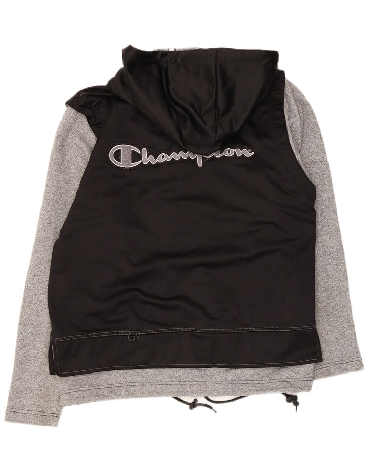 Giacca sportiva da uomo con cappuccio Champion, piccola, in poliestere color block nero