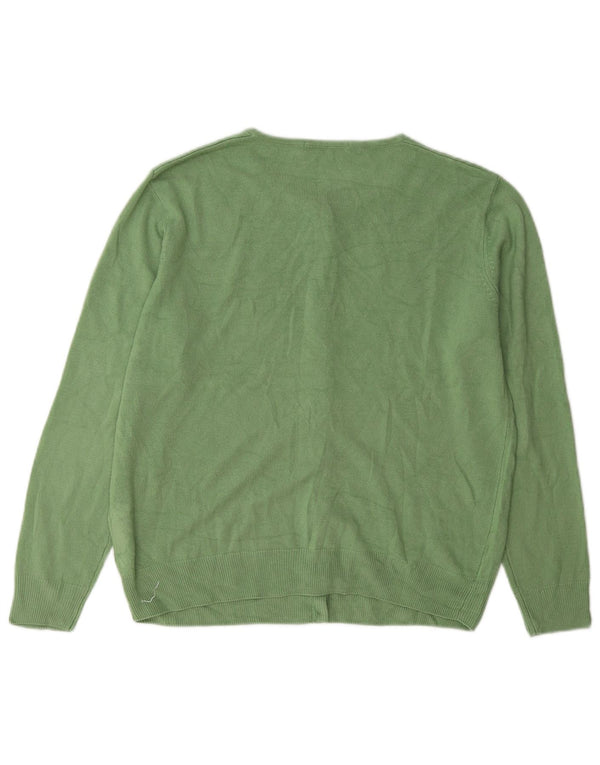 Maglione cardigan da donna Marks & Spencer UK 14 Acrilico floreale verde medio