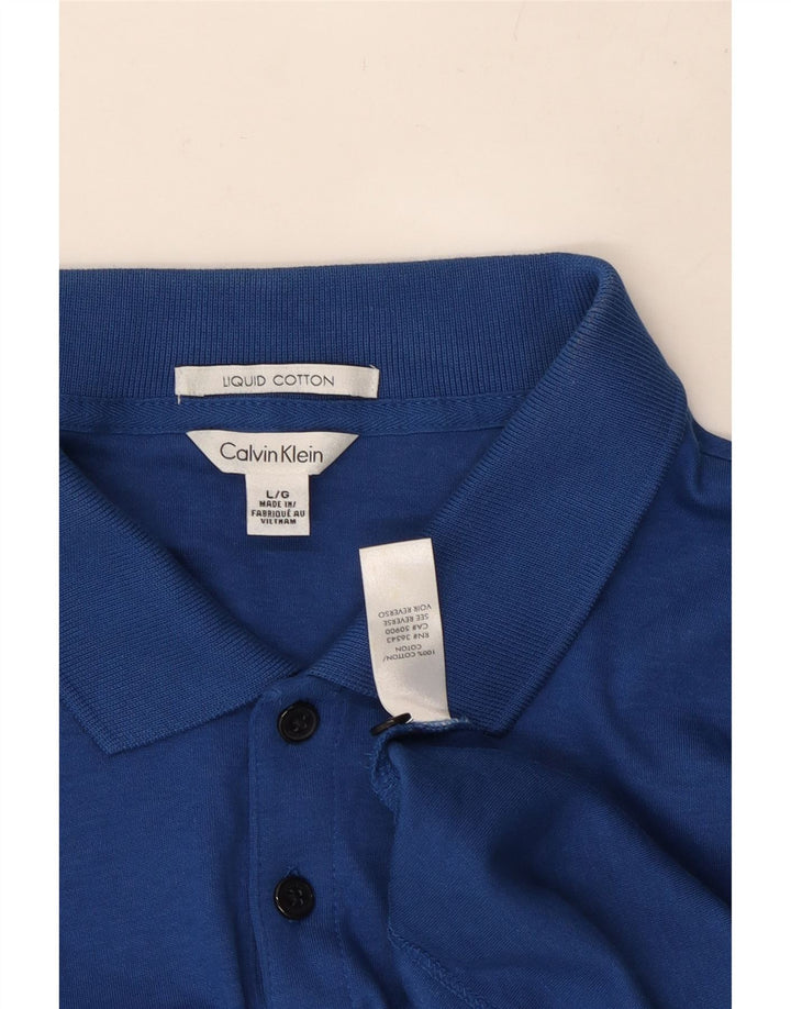 CALVIN KLEIN Polo Uomo Large Blu Cotone