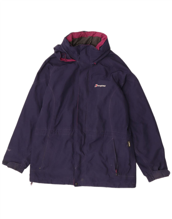 Giacca antipioggia da donna con cappuccio Berghaus UK 12 medio blu navy poliestere