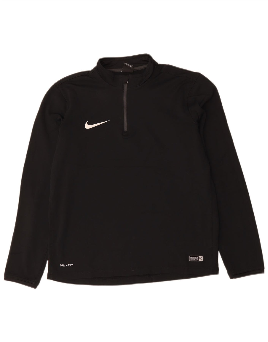 NIKE Top da tuta pullover con zip e collo Dri Fit da uomo, poliestere nero medio