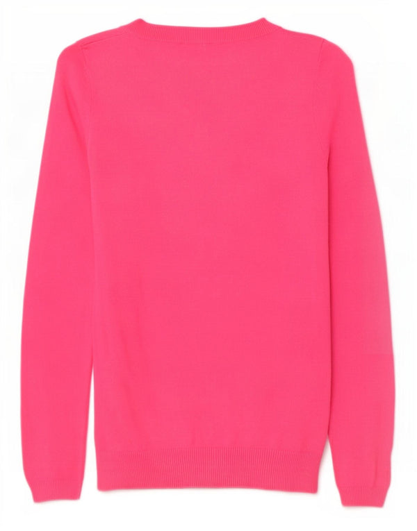 Maglione maglione con scollo a barca da donna Zara UK 14 grande cotone rosa