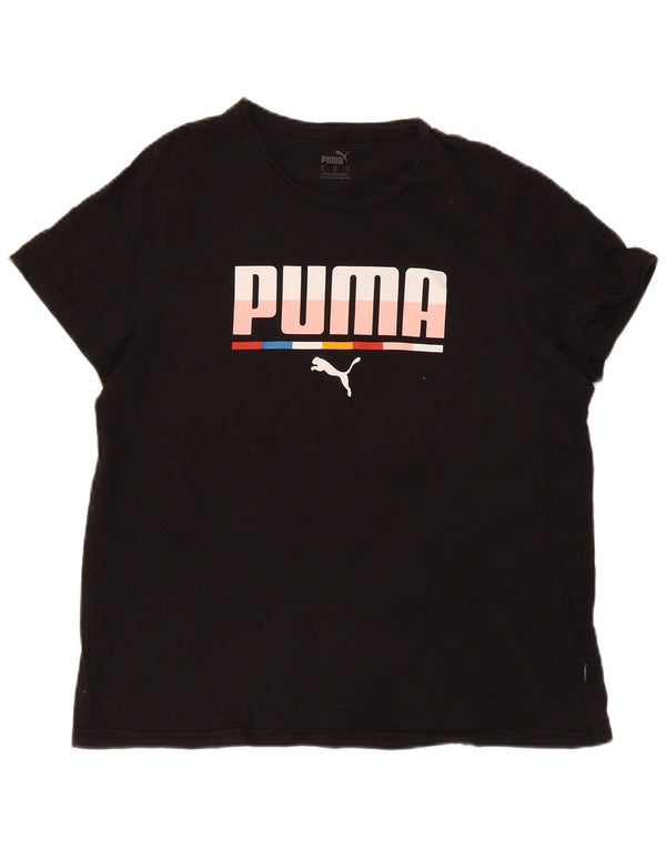 T-shirt grafica da donna Puma UK 18 XL cotone nero