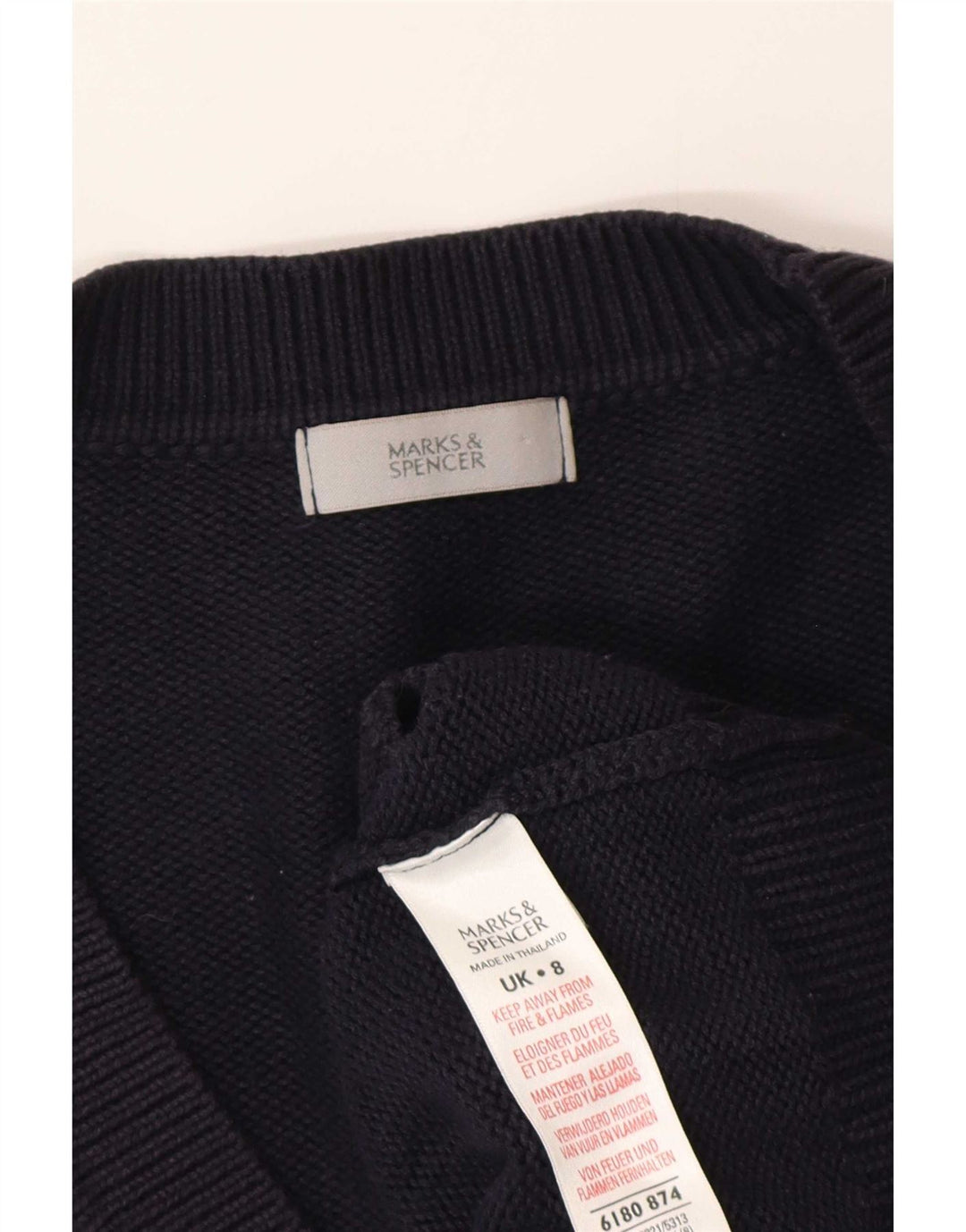 Maglione cardigan oversize da donna Marks & Spencer UK 8 piccolo blu navy