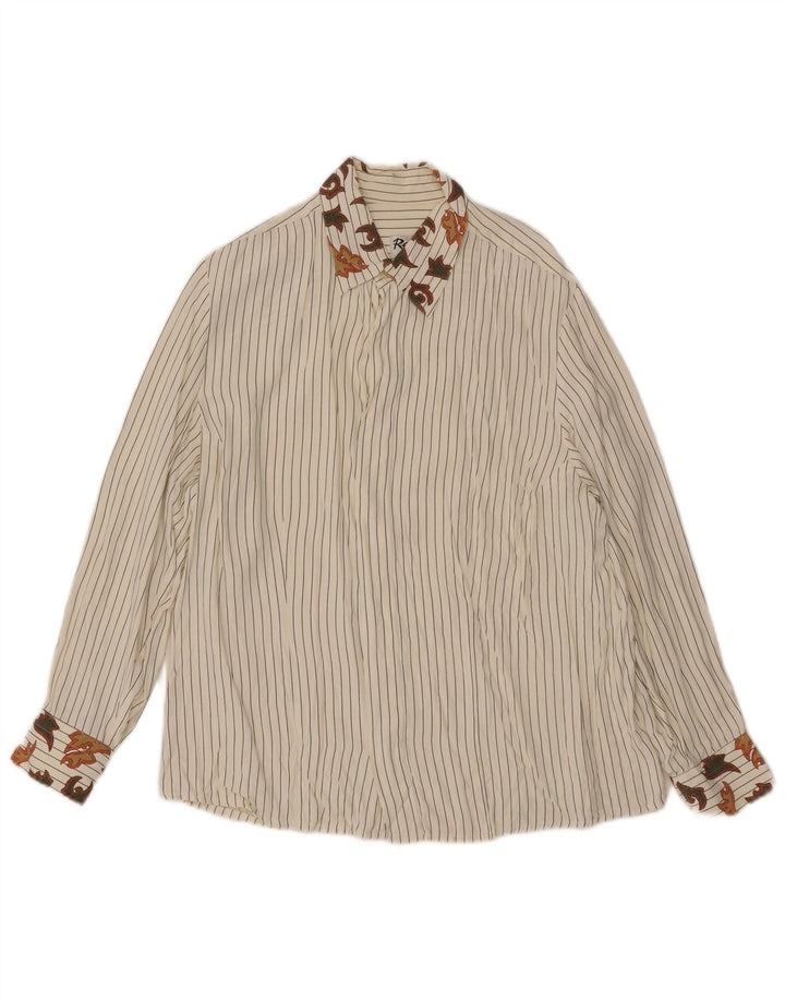 REPORTER Camicia da uomo Taglia 41 16 Grandi righe bianco sporco