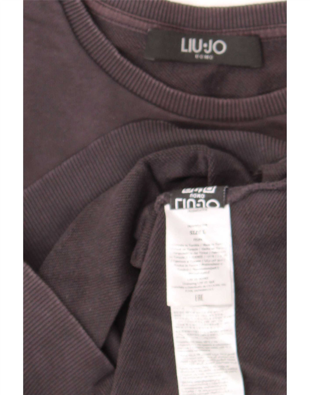 Liu Jo Felpa Uomo Maglione Large Grigio Cotone