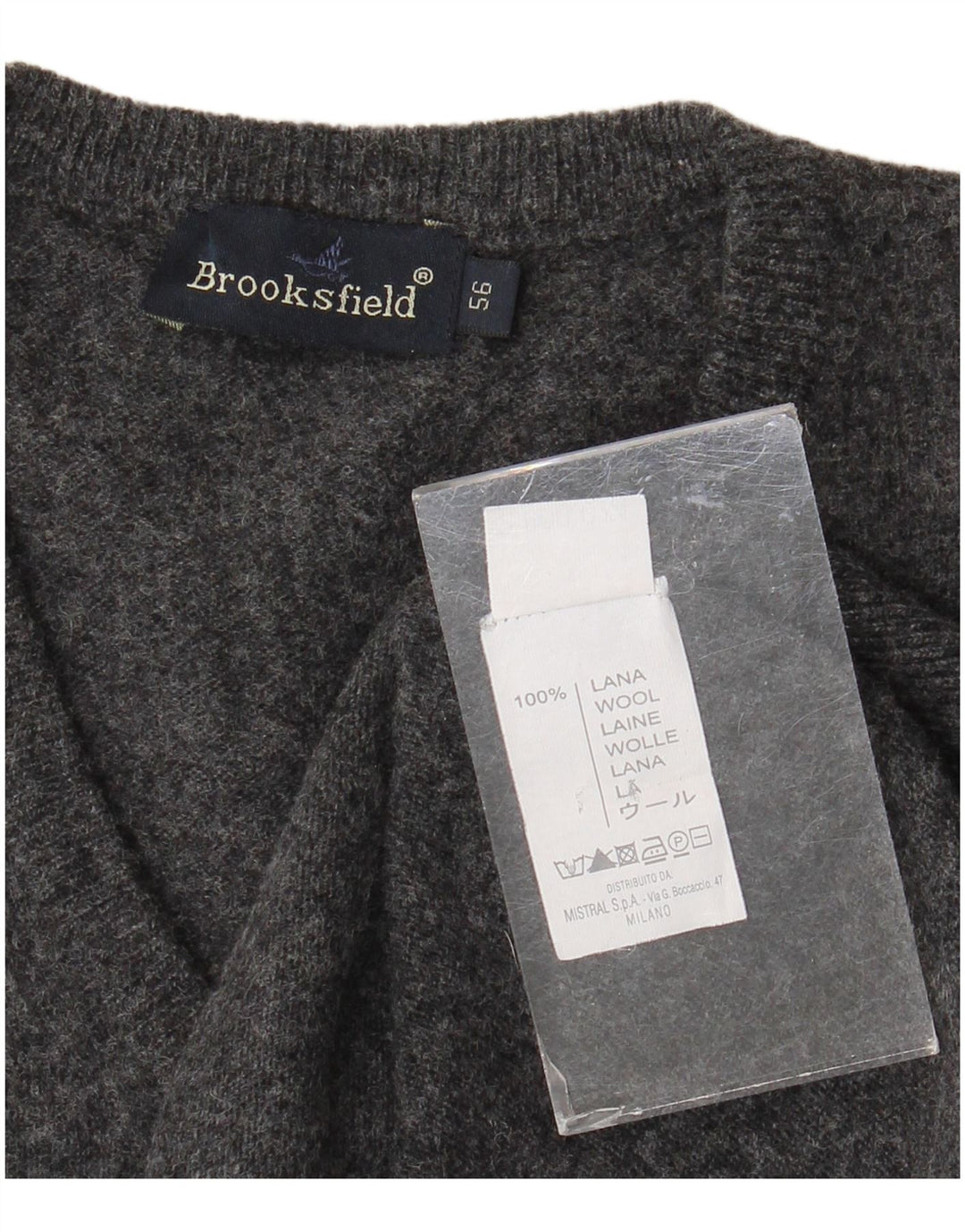 Canotta slim fit da uomo Brooksfield IT 3XL lana grigia
