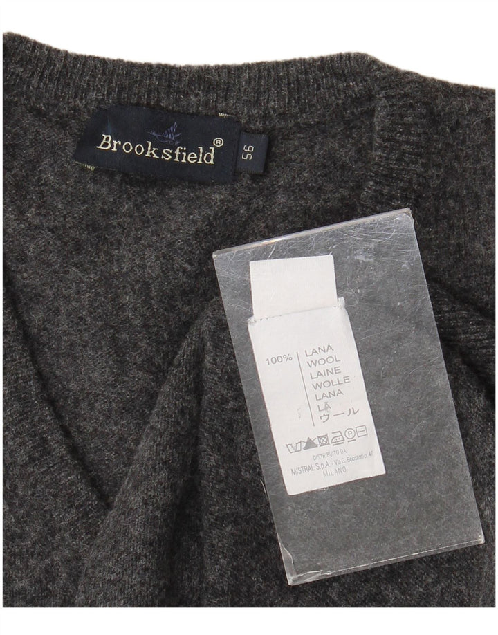 Canotta slim fit da uomo Brooksfield IT 3XL lana grigia
