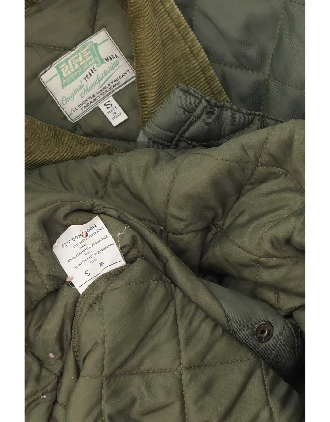 Giacca trapuntata oversize da uomo Rifle UK 36 Small Verde Poliammide