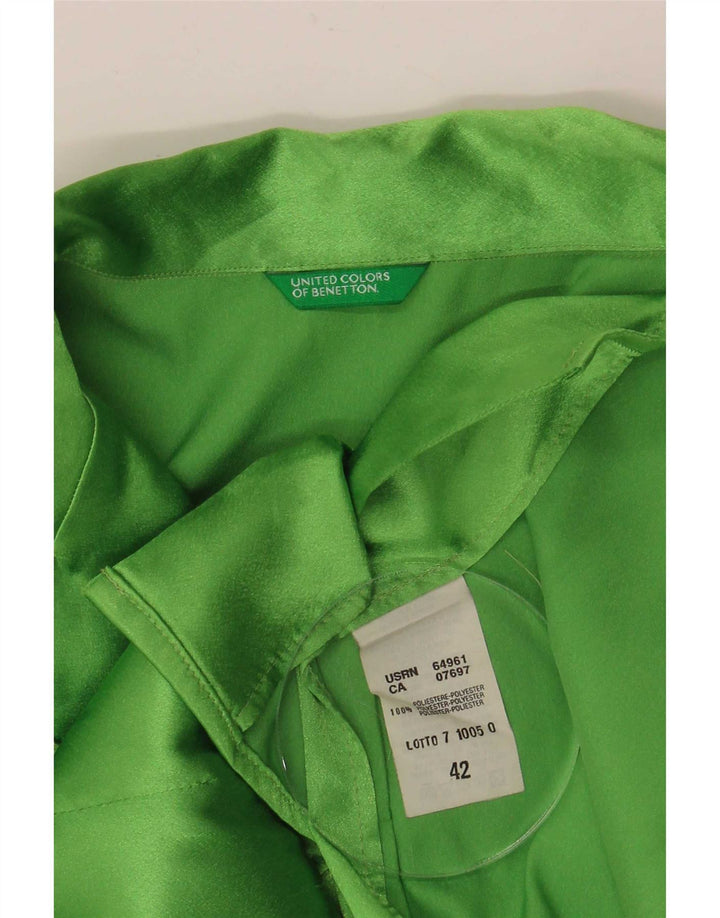 Camicia Camicetta Donna Benetton IT 42 Verde Medio Poliestere