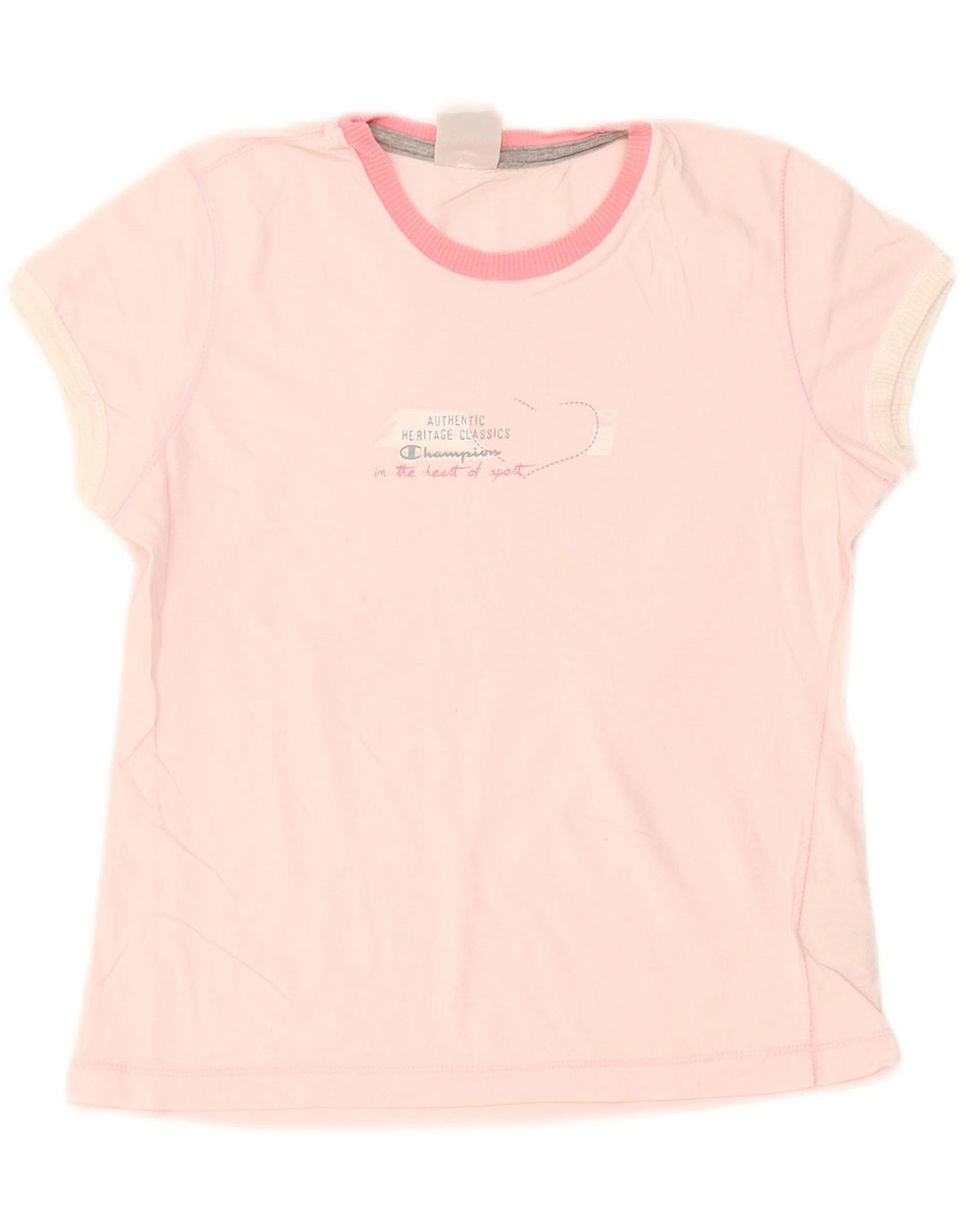 T-shirt grafica Champion da donna Heritage Classics UK 12 rosa medio