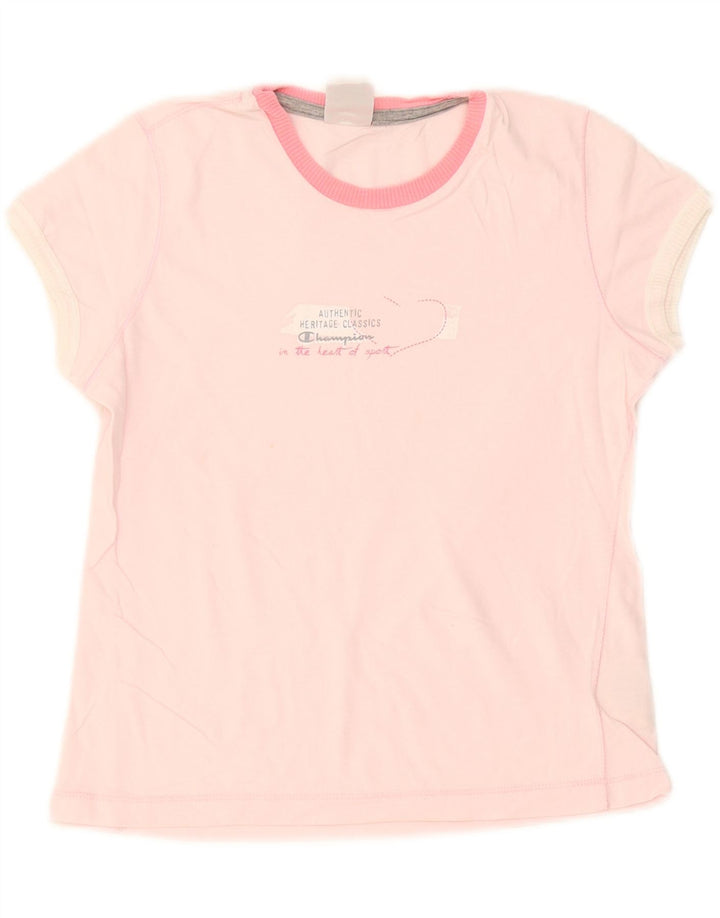 T-shirt grafica Champion da donna Heritage Classics UK 12 rosa medio
