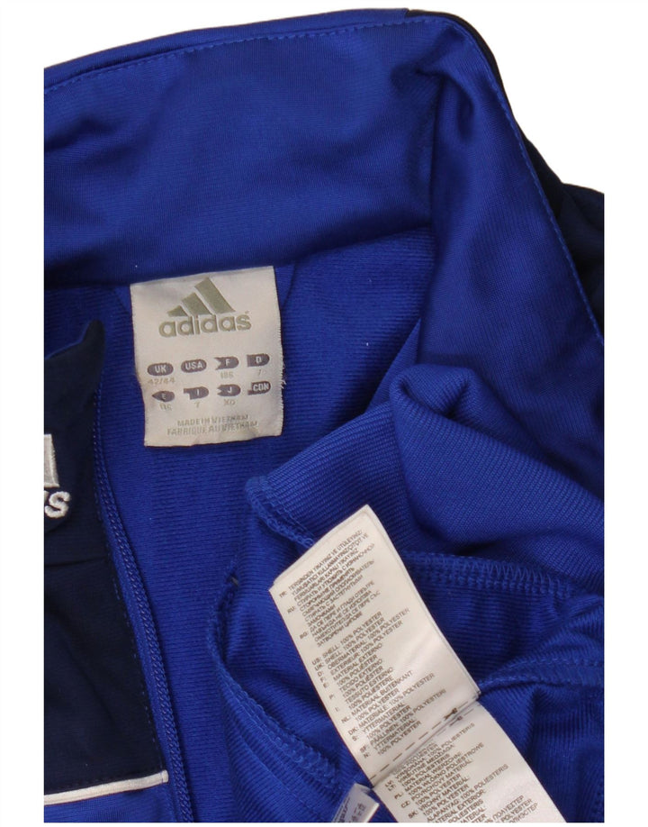 Giacca da tuta da uomo Adidas UK 42/44 Large Blu Colourblock Poliestere