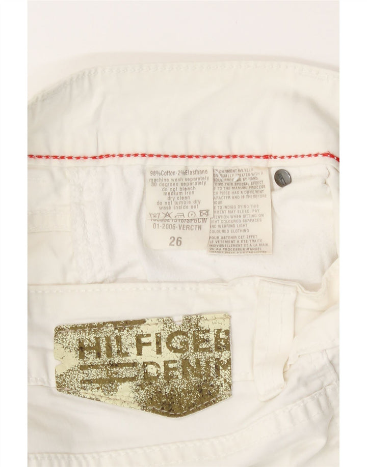 Tommy Hilfiger Donna Denim Bermuda Shorts W26 Piccolo Cotone Bianco