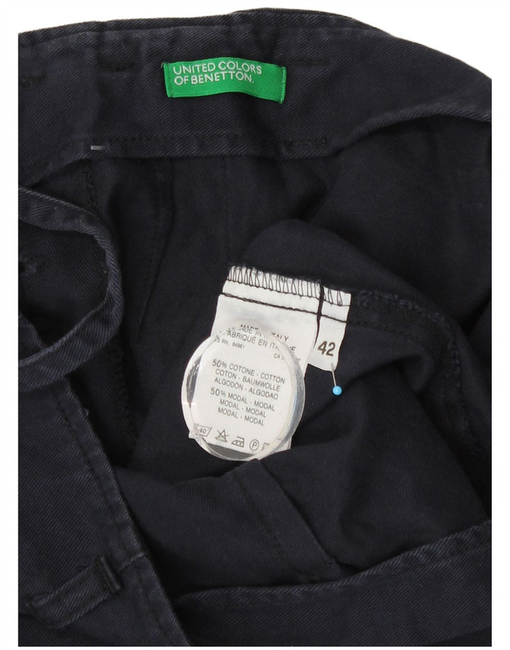 Gonna lunga da donna Benetton IT 42 media W28 blu navy in cotone
