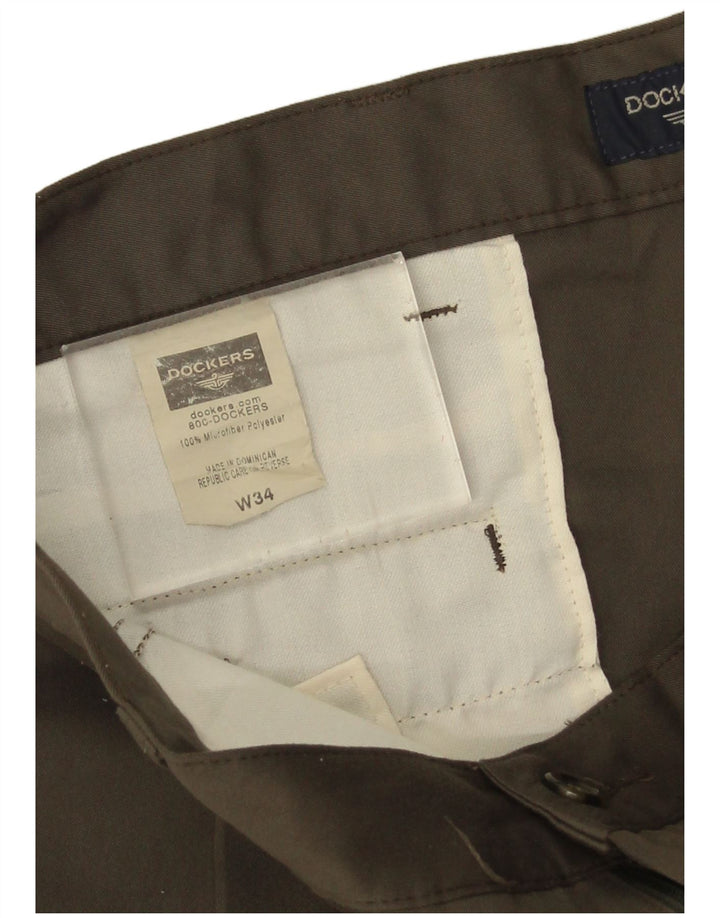 Pantaloncini chino con ancoraggio da uomo Dockers W34 Large in poliestere kaki