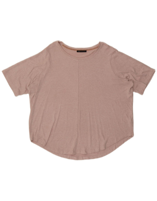 T-shirt oversize da donna Marks & Spencer UK 24 4XL Viscosa screziata rosa