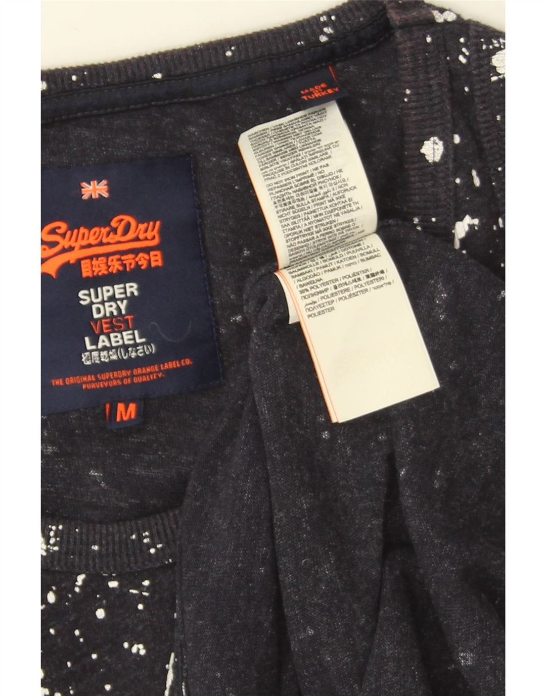 Canotta grafica da uomo Superdry, cotone maculato medio blu navy