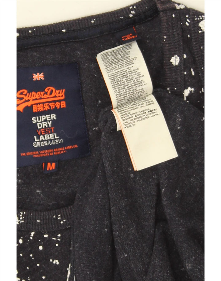 Canotta grafica da uomo Superdry, cotone maculato medio blu navy