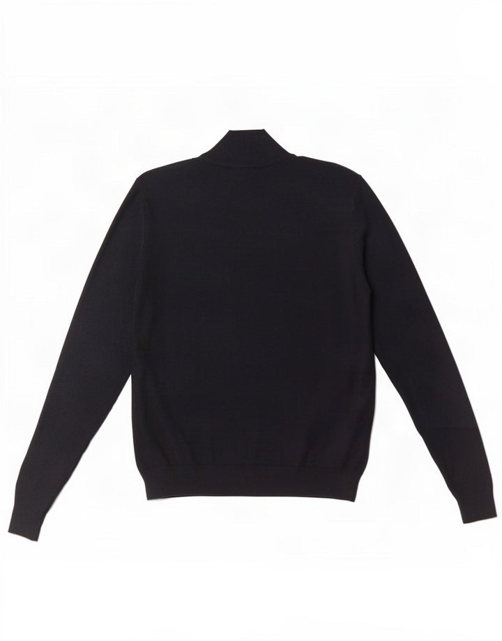 Maglione da uomo con zip e collo Superdry in cotone blu navy medio