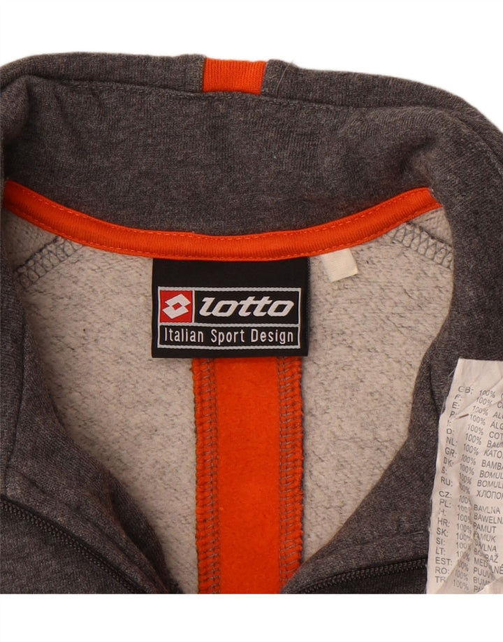 LOTTO Mens Zip Neck Sweatshirt Jumper Medium Grey Cotton Vintage Lotto and Second-Hand Lotto from Messina Hembry 
