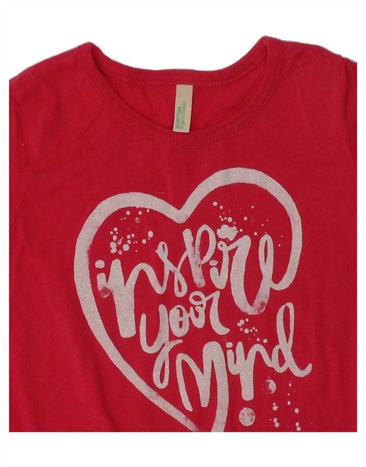 BENETTON Girls Graphic T-Shirt Top 3-4 Years Red | Vintage Benetton | Thrift | Second-Hand Benetton | Used Clothing | Messina Hembry 