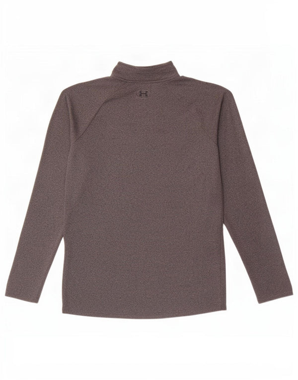 Under Armour Uomo Heat Gear Zip Collo Pullover Tuta Top Piccolo Grigio