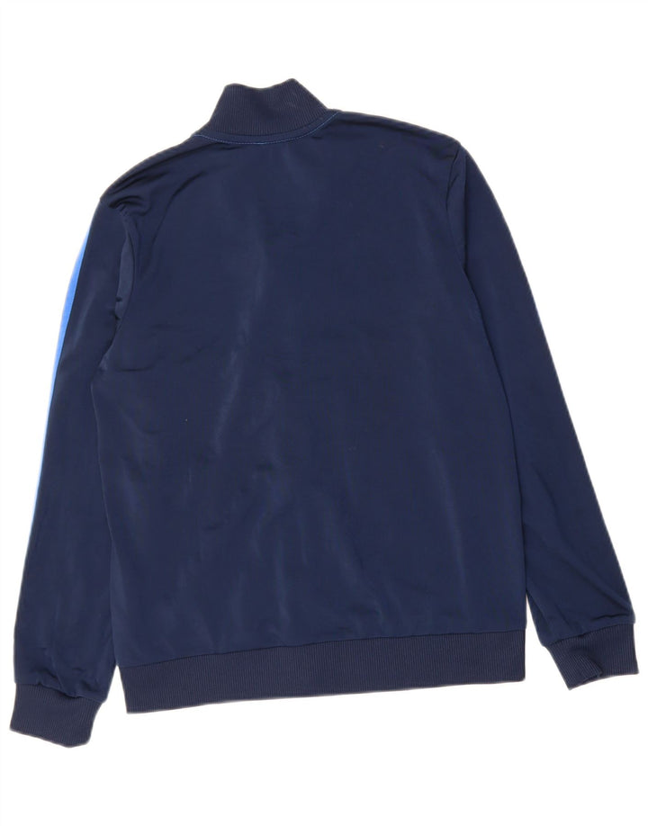 ADIDAS Boys Tracksuit Top Jacket 13-14 Years Navy Blue Colourblock