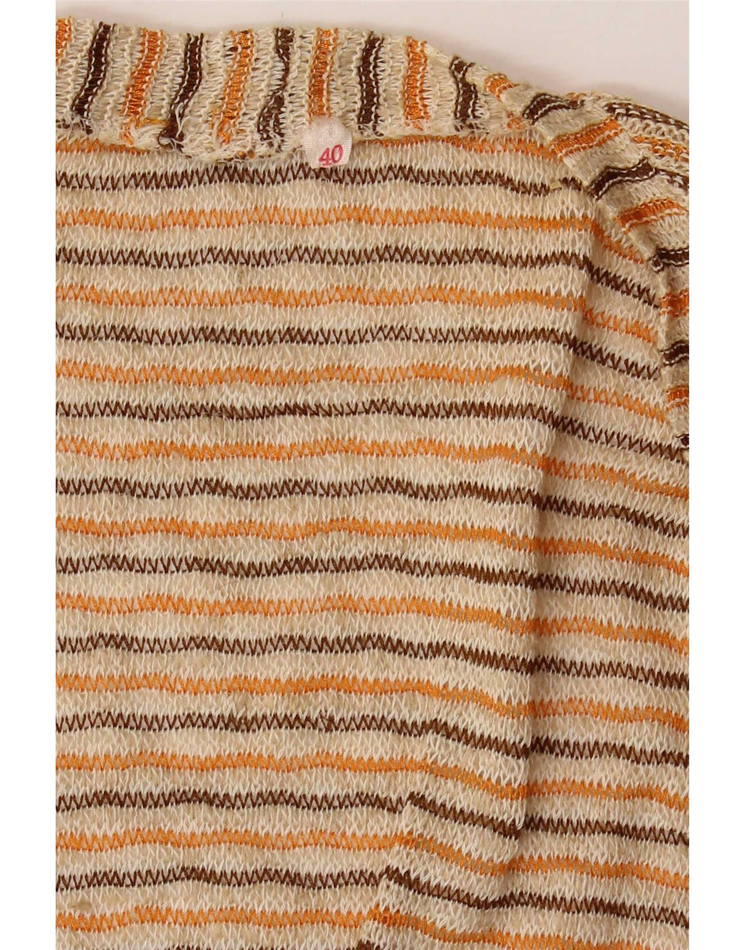 Top cardigan corto da donna vintage EU 40 a righe beige medio