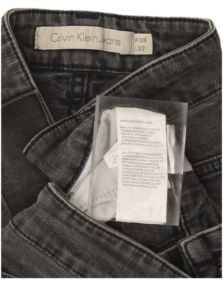 Jeans dritti da uomo Calvin Klein W38 L29 cotone grigio