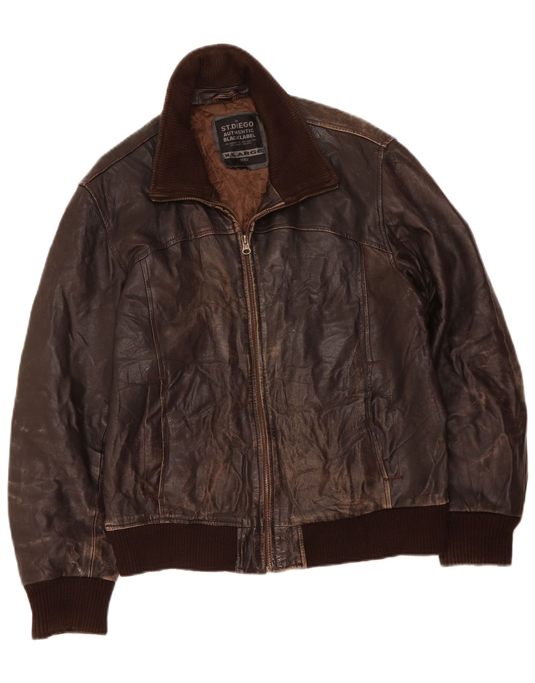 Giacca in pelle da donna VINTAGE UK 18 XL in pelle marrone