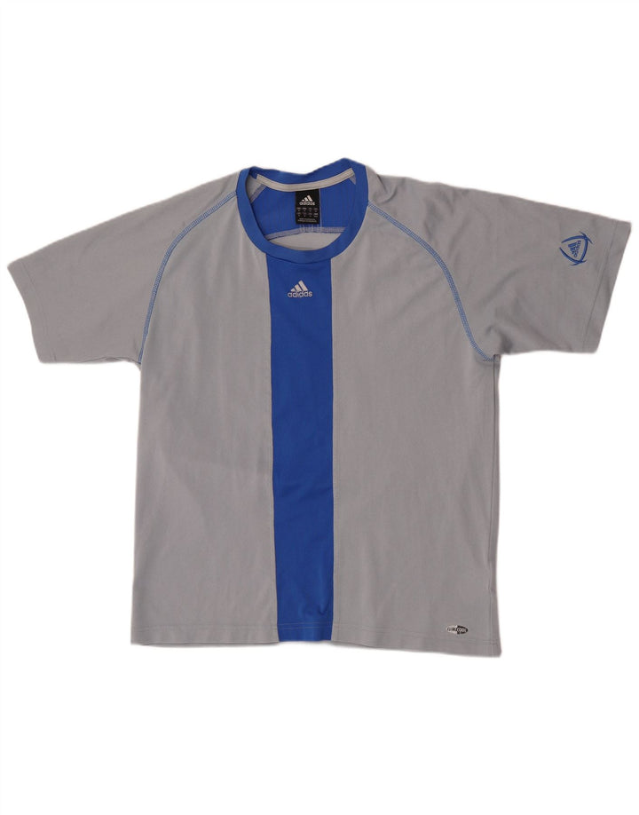 T-shirt Adidas Climacool da uomo Top in poliestere color block grigio medio