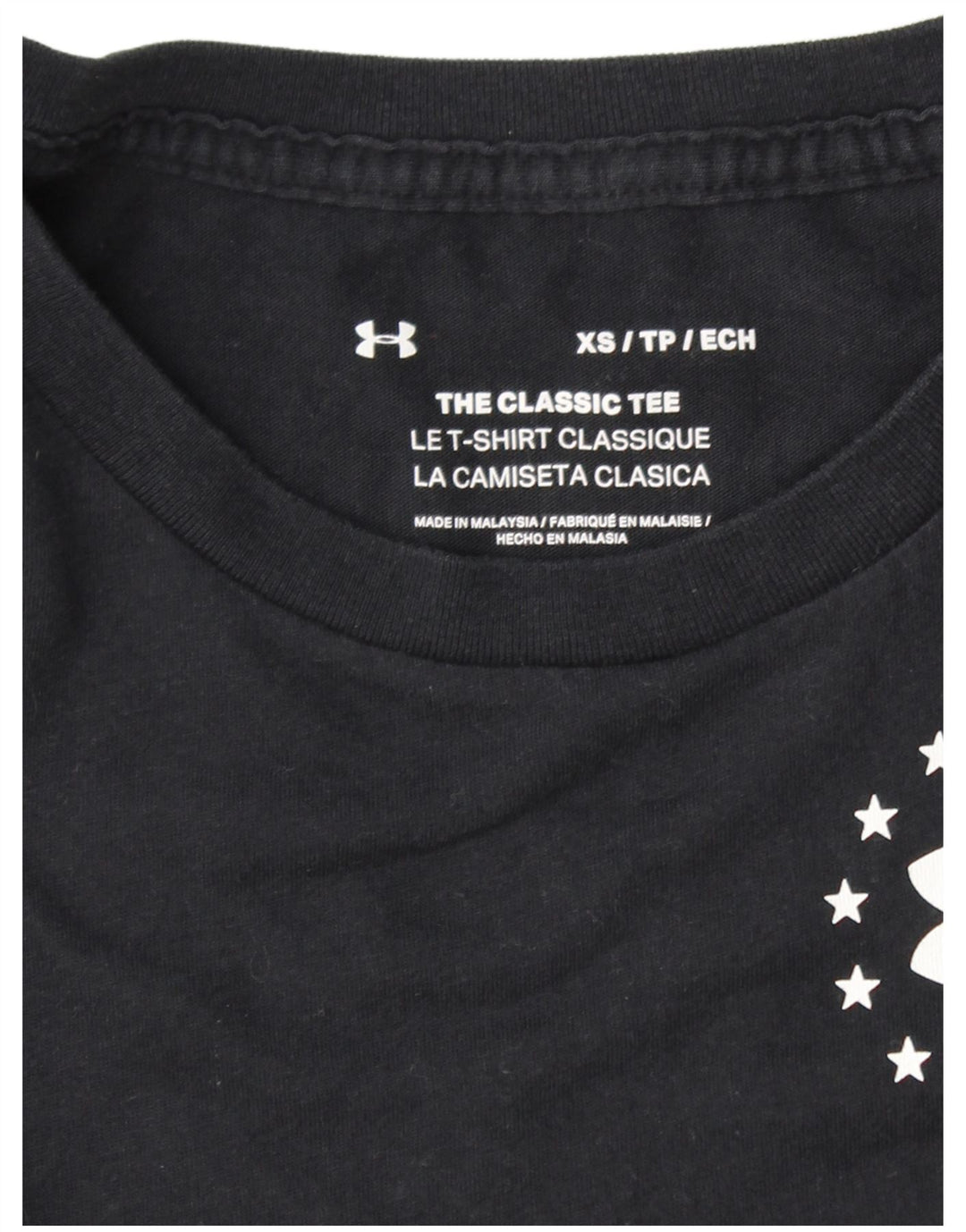 T-shirt grafica da donna UNDER ARMOUR Top UK 6 XS a righe nere