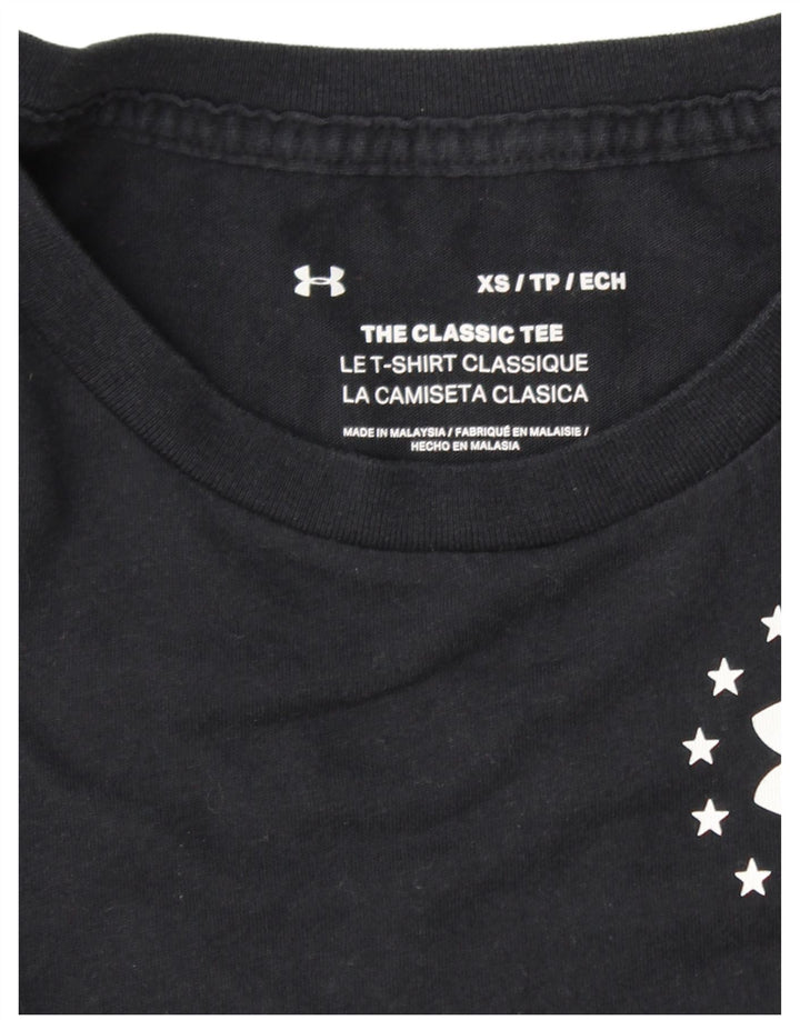 T-shirt grafica da donna UNDER ARMOUR Top UK 6 XS a righe nere