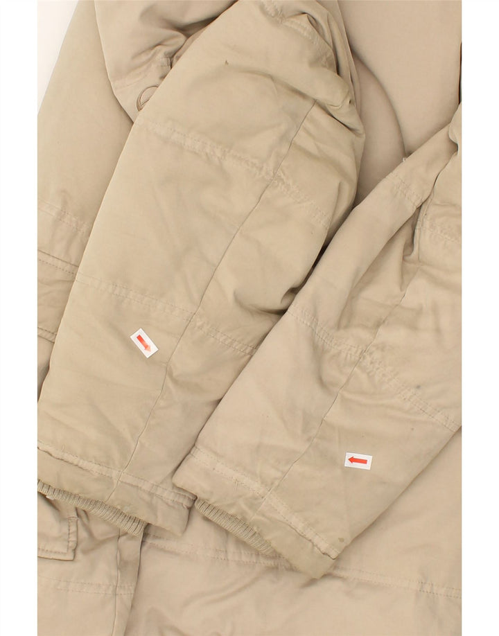SERGIO TACCHINI Mens Padded Coat IT 48 Medium Beige Cotton | Vintage Sergio Tacchini | Thrift | Second-Hand Sergio Tacchini | Used Clothing | Messina Hembry 