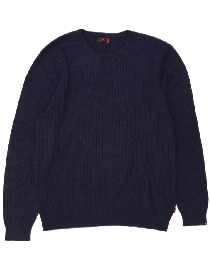 Maglione Kappa da uomo girocollo 2XL in lana blu navy