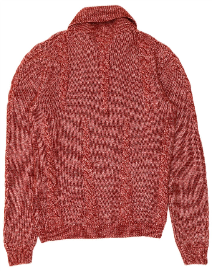Hugo Boss Maglione da uomo con collo a scialle piccolo modale screziato rosso